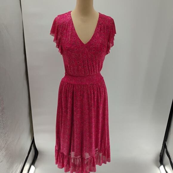 Evereve Women's Elena Short Sleeve Floral V Neck Midi Dress Sz Xs - Picture 4 of 14